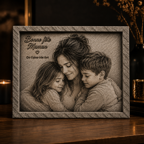 Cadeau fête des mères original : le portrait imprimé au laser