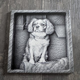 Portrait de chien Cavalier King Charles imprimé au laser – souvenir unique fabriqué en France